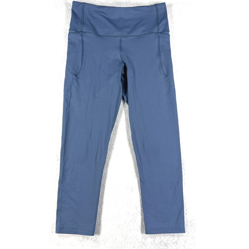 Under Armour Womens Small Blue Mid Rise Pockets Crop Athletic‎ Leggings